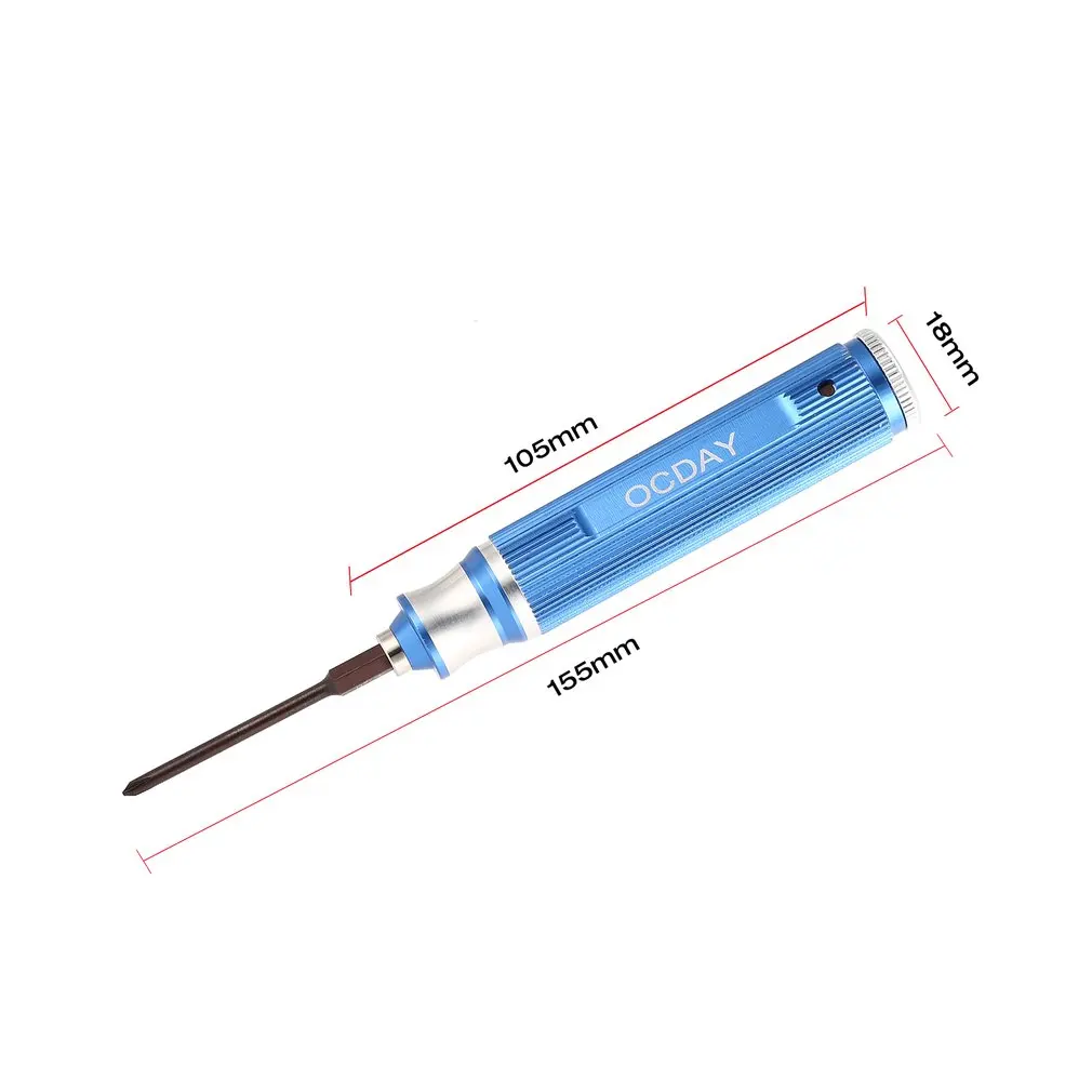 

OCDAY 6in1 1.5mm 2.0mm 2.5mm 3.0mm Hex Straight Cross Phillips Flat Screwdriver Tool Kit Set for RC Helicopter Car Airplane