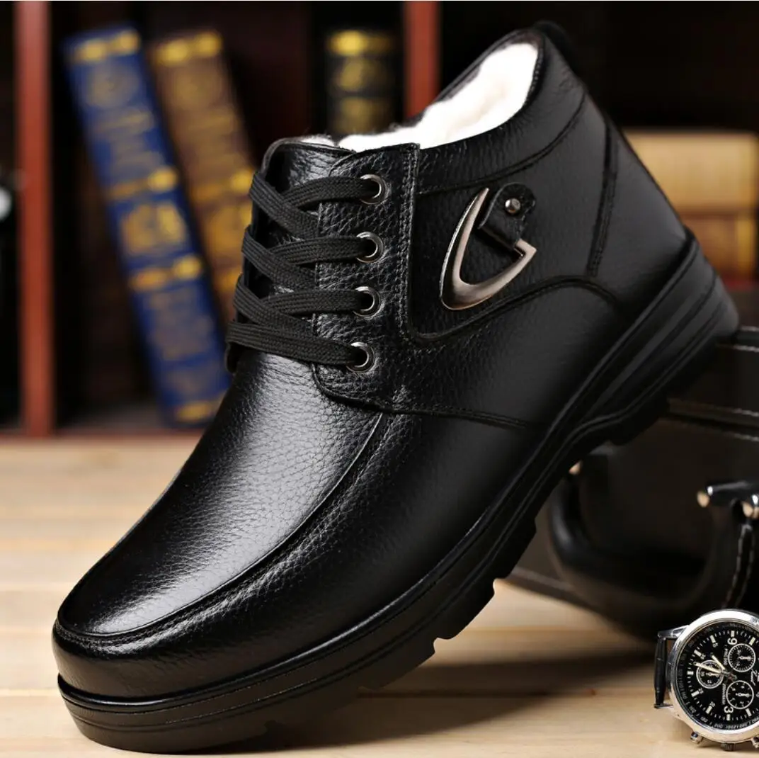 

Ботинки мужские, из натуральной кожи, зимние, теплые, деловые