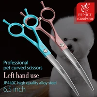 fenice 6 5 inch professional left handed scissors pet dog grooming curved scissors jp440c stainless steel