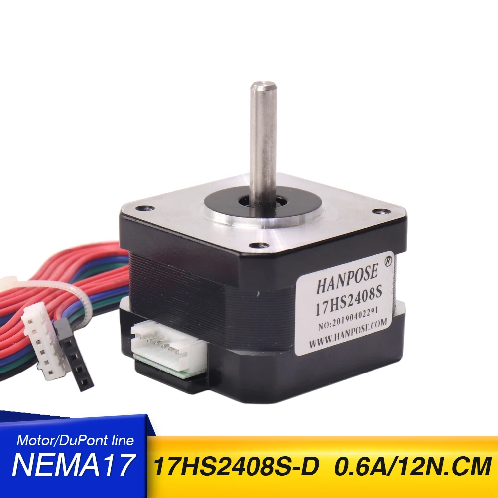 

Шаговый электродвигатель Nema17 с высоким крутящим моментом, 12 Н. См, 100 А, 42x28 мм, двигатель 17HS2408S 42BYGH 4-lead CNC для 3D-принтера, шт.