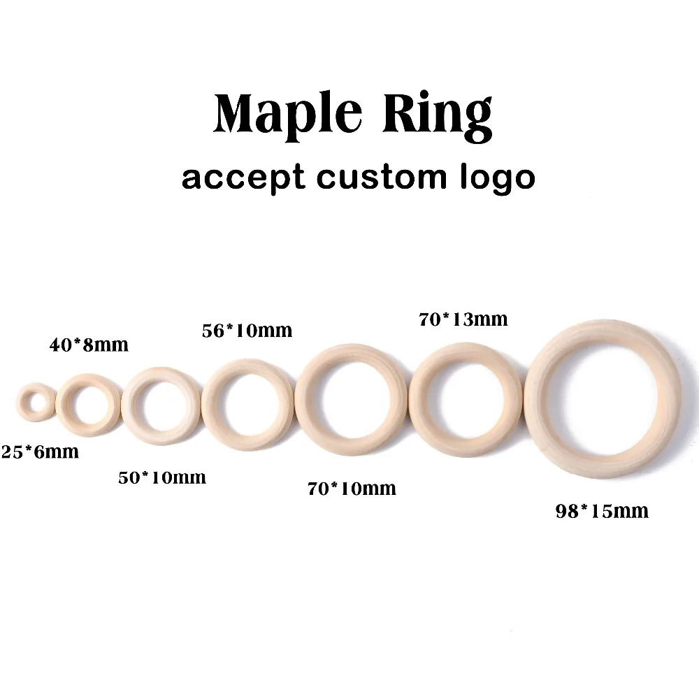 Mordedor de madera de grado alimenticio para beb&eacute;, juguetes de dentici&oacute;n, manualidades, manualidades, 5 unidades-1