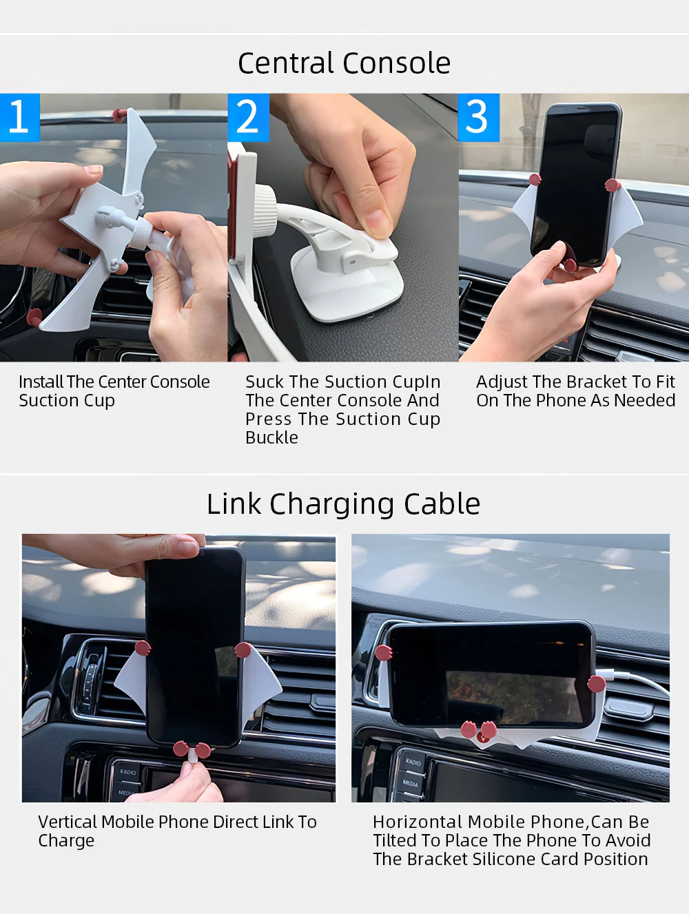 Милый безопасный держатель для телефона для iPhone XS X XR Air Vent Clip Mount No Magnetic держатель на присоске приборной панели