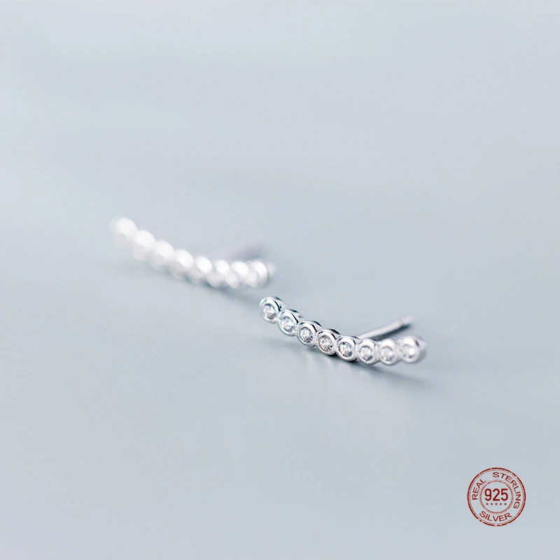 

LKO 925 Sterling Silver Micro-Embedded Shiny Zircon Stud Earring For Women Wedding Party Engagement Jewelry Gift Accessories