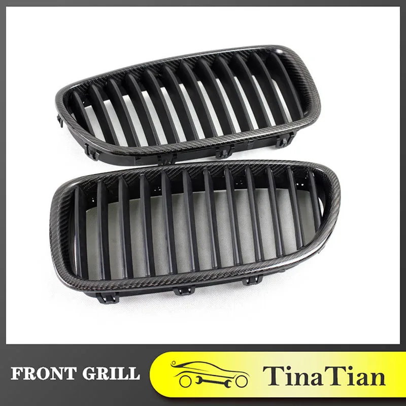 Матовые черные сетчатые вставки из АБС-пластика для переднего гриля подходят BMW 5