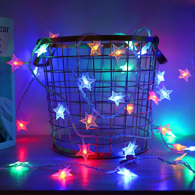 10 20 40 80 светодиодный s Merry Christmas Star светодиодный подарок, легкие гирлянды, рождественские украшения для дома, вечерние Новогодние украшения, Q