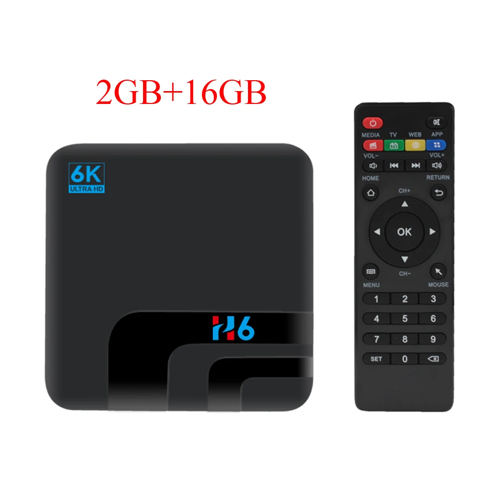 2GB 16GB H6 Android 9,0 Смарт ТВ приставка 4 ГБ/32 ГБ 2,4G WiFi приставка Allwinner H6 UHD 4K медиаплеер 6K HDR 100M USB3.0 H.265 VP9 - Цвет: 2GB 16GB