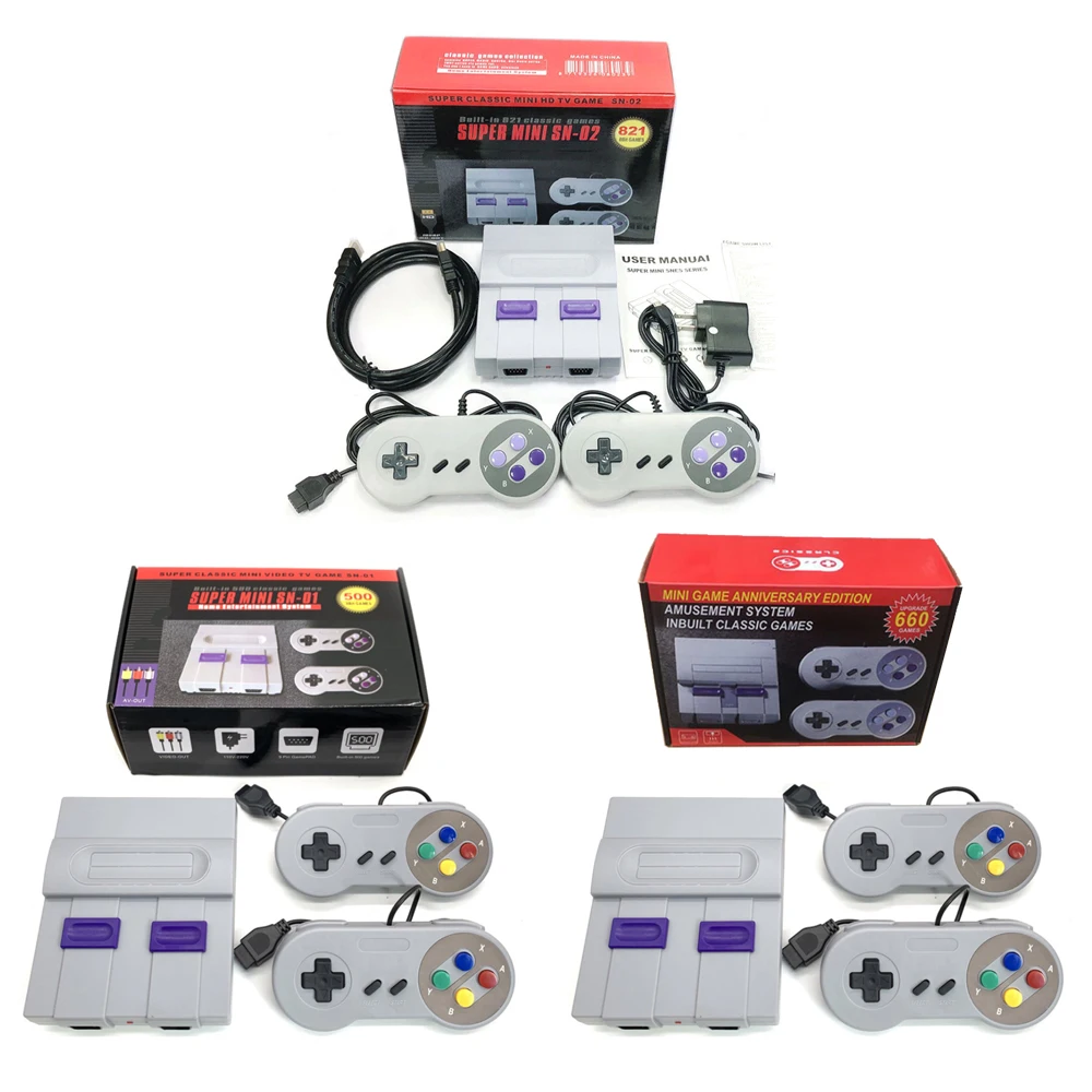 

500 660 821 Games 8Bit Mini HDMI-compatible TV Retro Video Game Console Handheld Built-in for NES Games Dual Gamepad Player