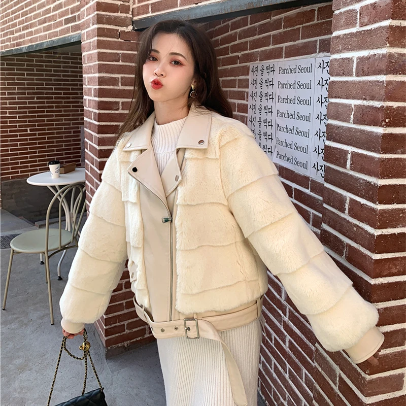 

Зимнее женское высококачественное пальто из искусственной норки, роскошное меховое пальто из овчины, Свободное пальто с лацканами, толстое...