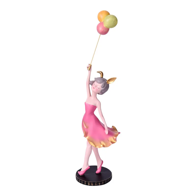 

Colorful balloon girl ornaments living room creative decoration crafts cute girl heart home accessories