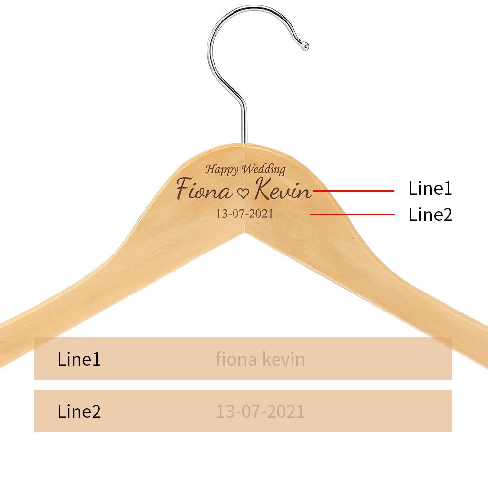 Свадебная Вешалка на заказ с именем и датой индивидуальная вешалка | Дом сад