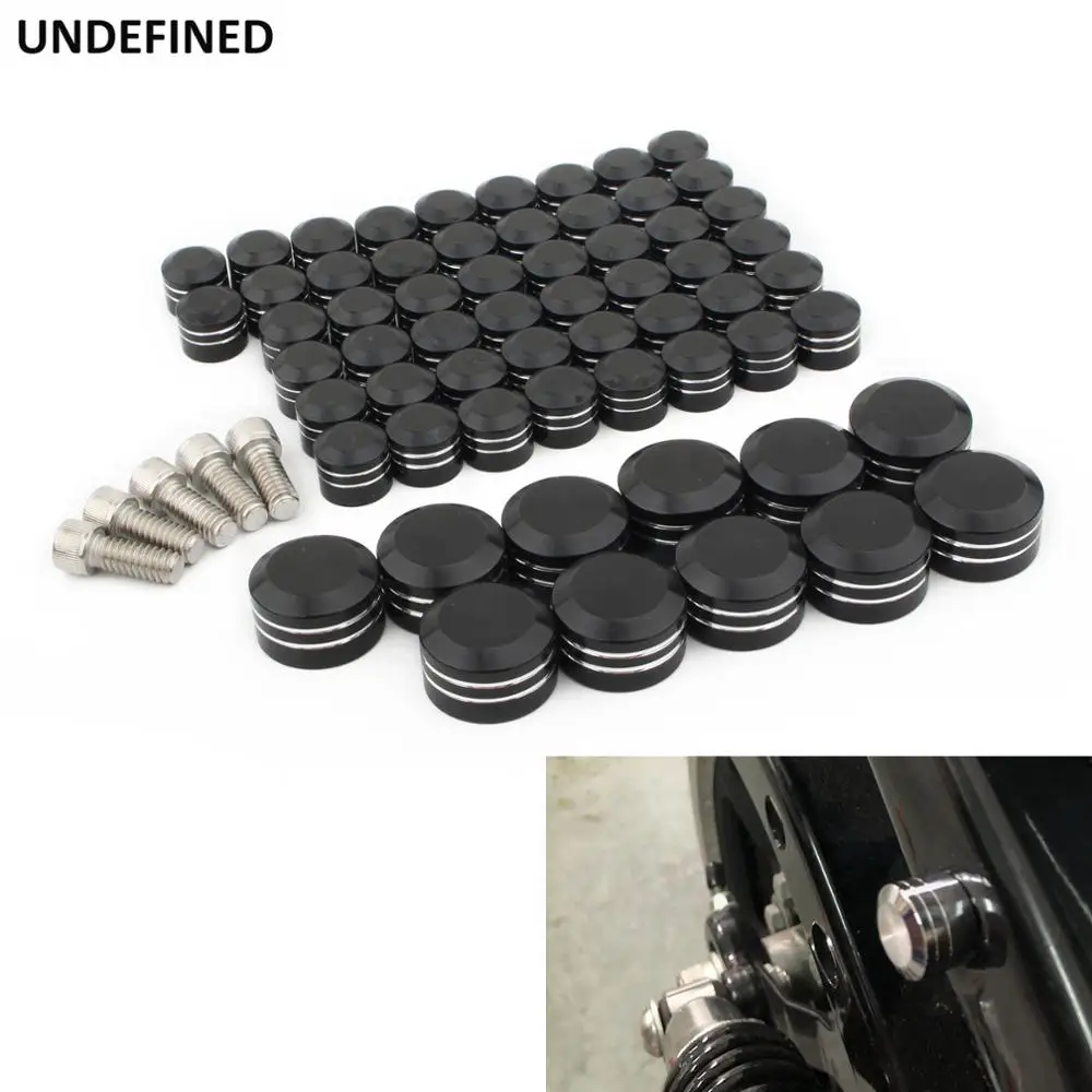 

61pcs Motorcycle Bolt Covers Engine Motor Topper Caps Aluminum for Harley Softail Fat Boy Deluxe Twin Cam Custom 2007-2017