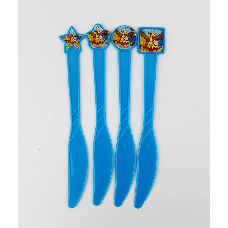 knife-6pcs Детские товары на день рождения, комплект с рисунком Винни-Пуха, детское платье на день рождения, комплект с чашками, соломенная скатерть - Цвет: knife-6pcs