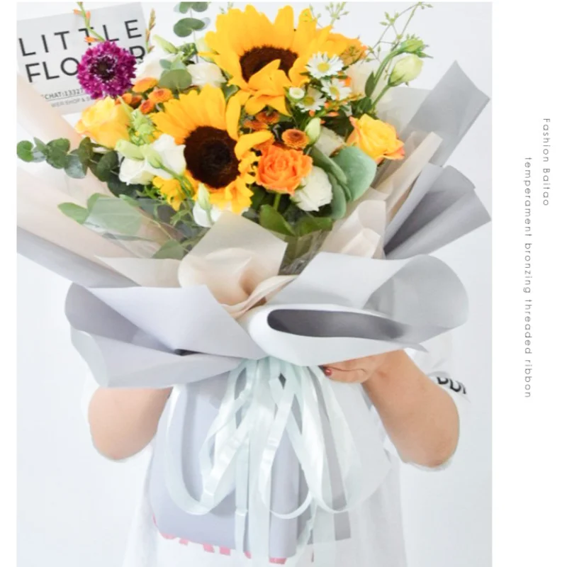 

20pcs/batch waterproof gift flower shop bouquet flower wrapping paper craft wrapping paper pure color Korean honey paper