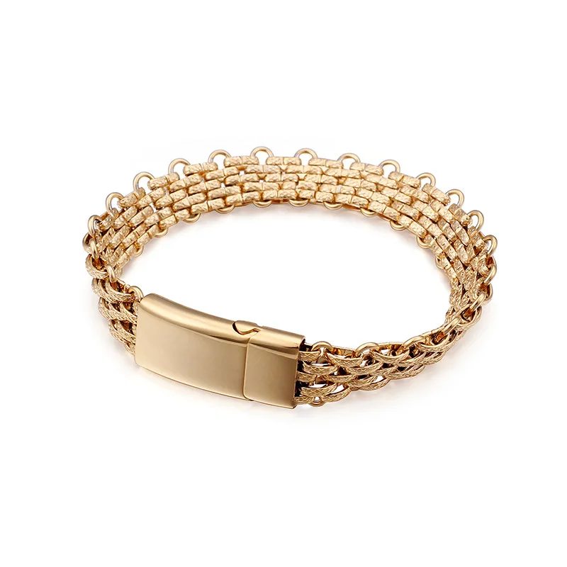 

The new trend of men's stainless steel bracelet true gold fashion bracelet