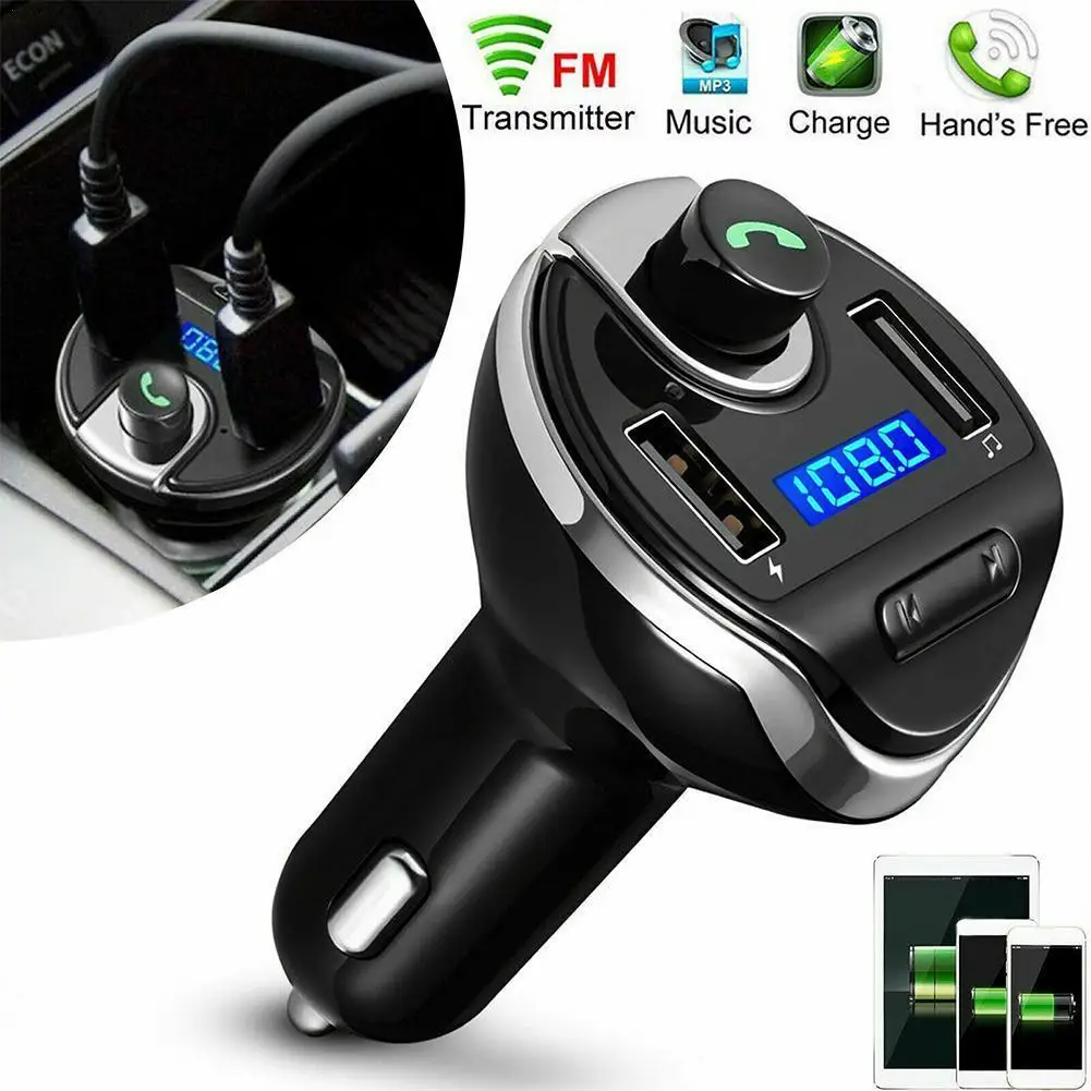

Bluetooth Car FM transmitter Kit USB Car MP3 Wireless Mic Bluetooth Hands-free Car FM Car Radio Double Transmitter With USB S5A3