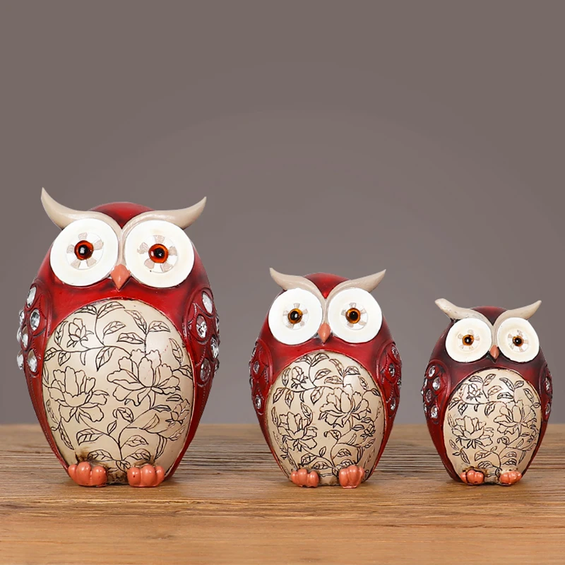 Ретро Ностальгический Декор совы статуэтки животных полимерные миниатюры