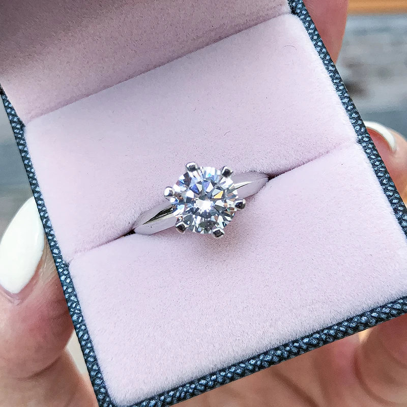 Anziw классический 2ct круглой огранки обручальное кольцо для женщин Сона псевдо