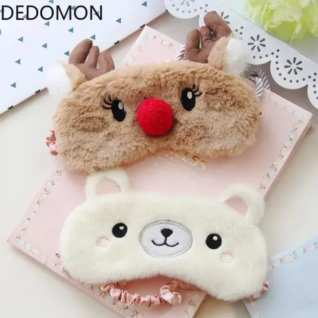 Маска для сна Симпатичная плюшевая накидка на глаза детская маска мультяшное