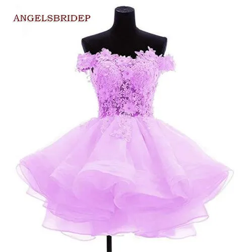 Женское платье с открытыми плечами ANGELSBRIDEP короткое/мини-платье для выпускного