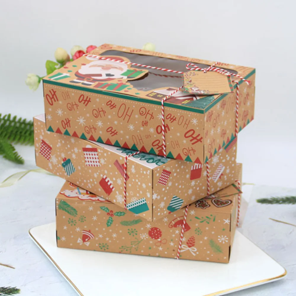 Cajas de galletas de Navidad, estuche port&aacute;til para hornear dulces, soportes de recuerdo de fiesta, 12 Uds.-5