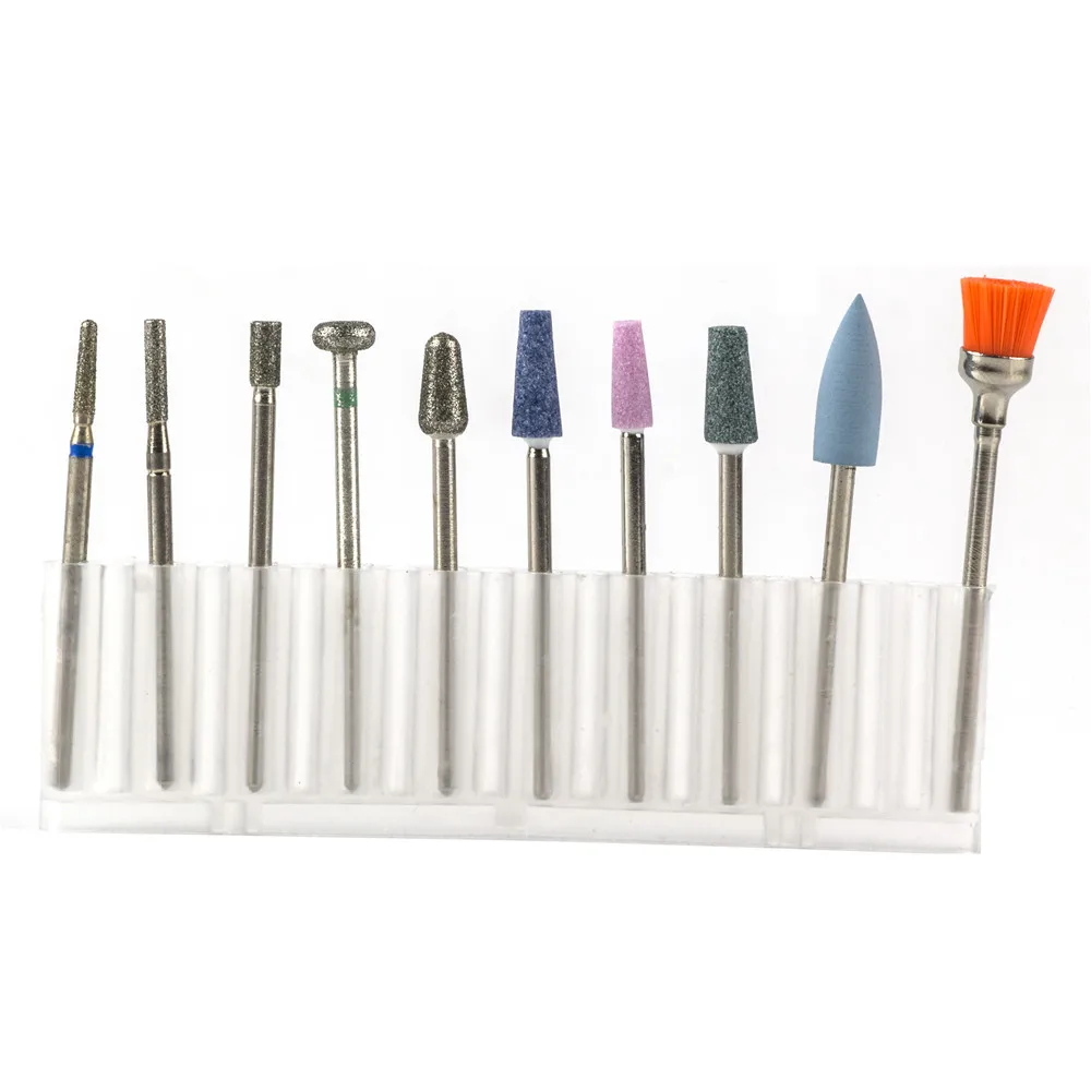 Feecy S10-D Набор сверл для ногтей, алмазная фреза для маникюра, вращающаяся электрическая фреза, сверла для педикюра, насадки для маникюрного станка - Цвет: Feecy S10-D