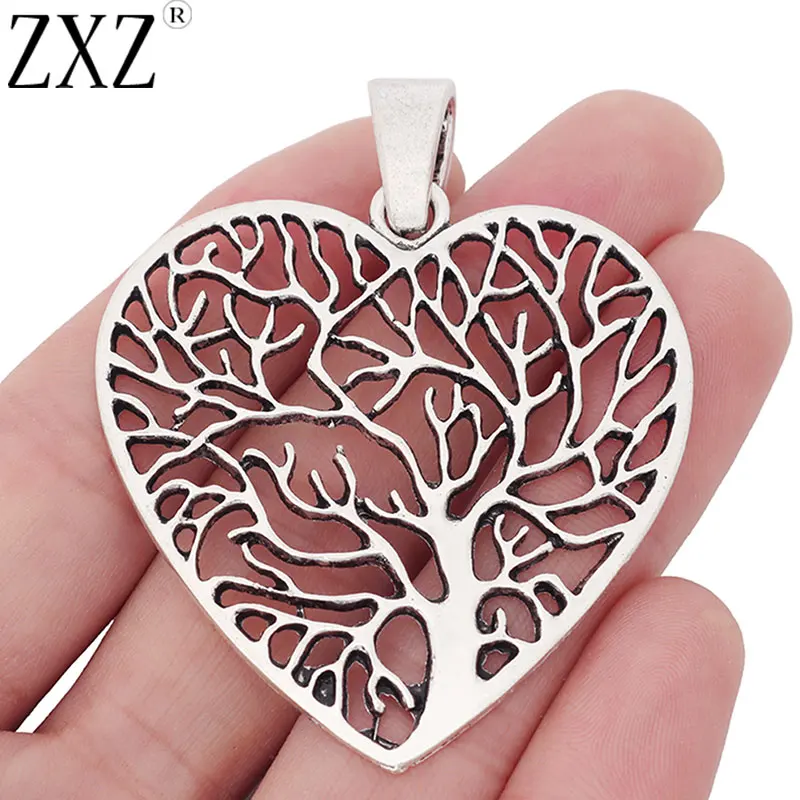 ZXZ 2 шт. тибетское серебряное большое дерево, фото для ожерелья, ювелирные изделия, фурнитура 65x50 мм