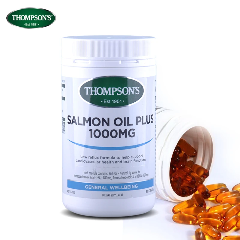 

NewZealand Thompson's Salmon Oil Plus 1000mg 300Capsule Omega3 Fatty Acids Natural Orange Oil Heart Brain Health Joint Mobility