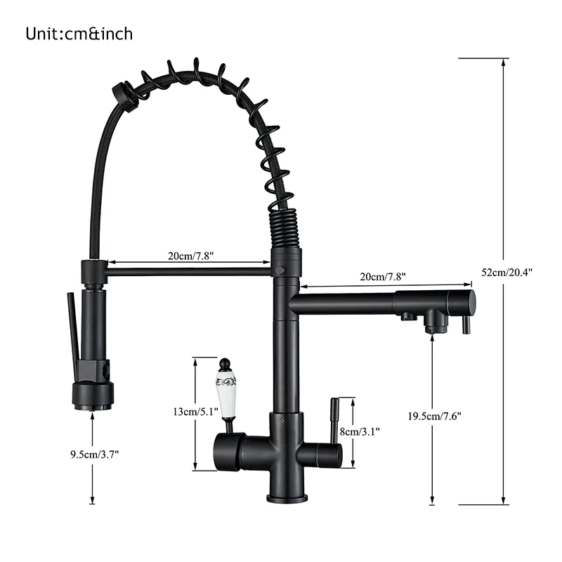 Вытяжной смеситель для питьевой воды кухонный кран с фильтрованной чистой водой