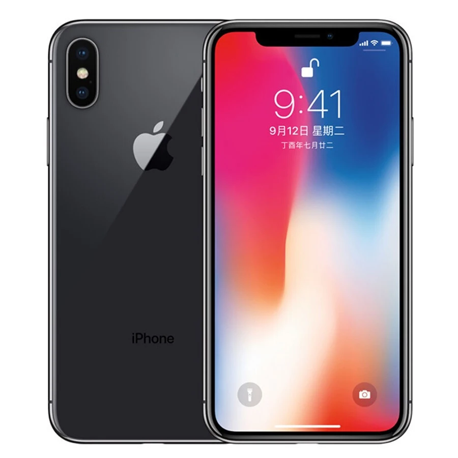 Black Разблокированный Entsperrt Apple iPhone X 4G LTE удобный 5,8 ''12. 0MP 3g ram 64G/256G rom Gesicht ID удобный - Цвет: Black