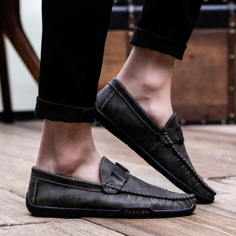 Мужские повседневные Лоферы без шнуровки мужские мокасины летние дышащие лоферы