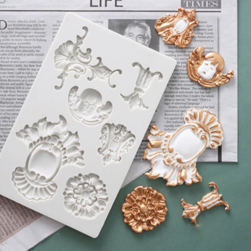 

Рельефные формы для украшения тортов, инструменты, силиконовые формы, сахарный шоколадный, инструменты для выпечки тортов, форма для мастик...