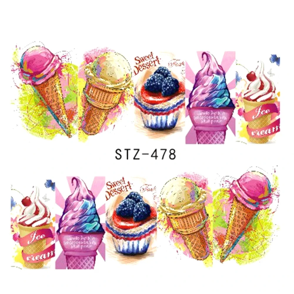

1 шт. 37 цветов наклейка для дизайна ногтей летний слайдер мороженое напиток для ногтей DIY маникюр декор аксессуары для татуировок FT339