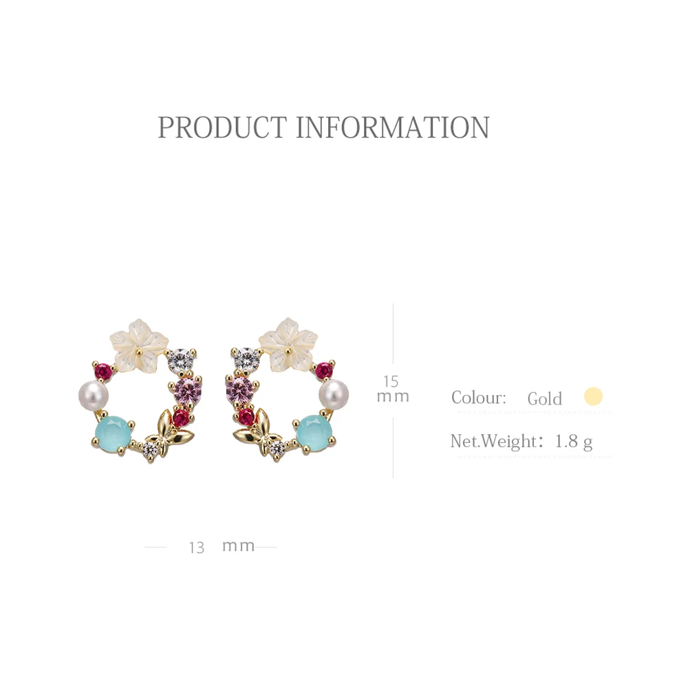 Изысканные маленькие цветочные серьги гвоздики Yhpup роскошные круглые красочные