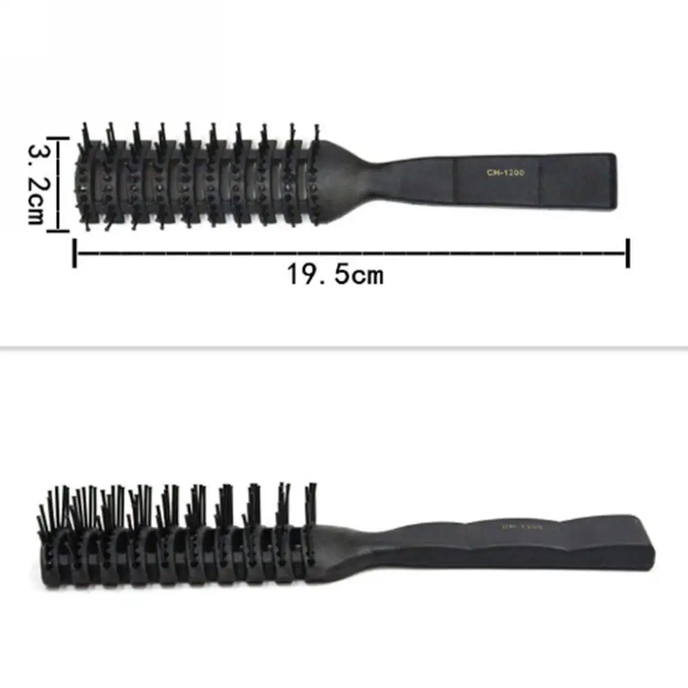 1pc Professional Salon Curl Hair Combs Black PP Plastic Half Cylinder Hairs Brush Anti-Static Massage Comb For Hairstyling Tool | Красота и