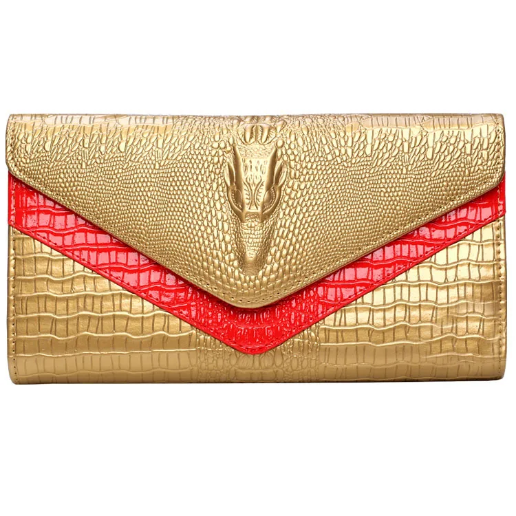 Женский модный роскошный клатч вместительный кошелек из змеиной кожи женская