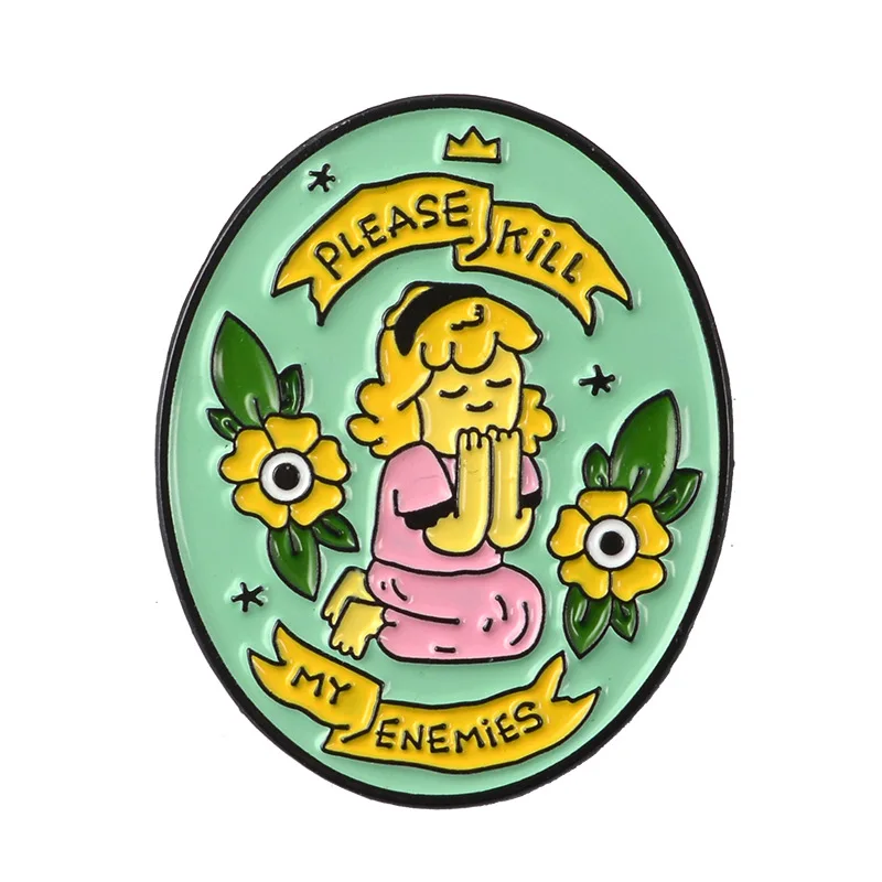 

Praying Girl Brooch Bag Decoration Feminism Shirt Pins Metal Broches for Women Badge Pines Metalicos Jewelry Brosche Accessories