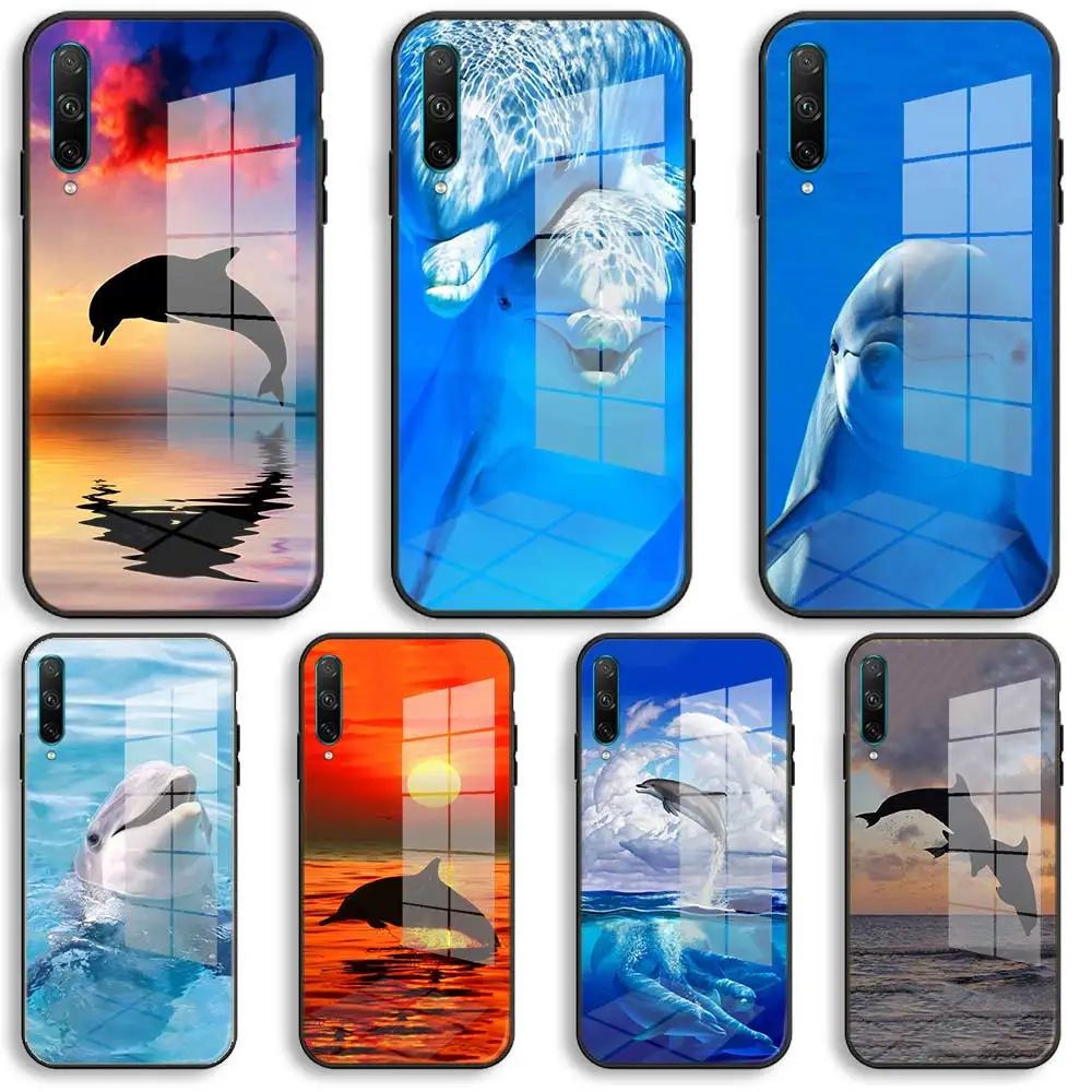 Чехол Nayida с изображением дельфина для Huawei Honor 50, 30, 20, 10 Lite Pro, 10i, 20i, 9a, X9A, 8a, X8, 8X, X8A, X7A, стеклянный чехол