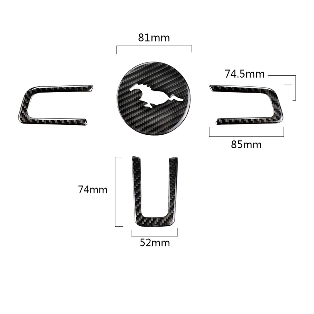 

Carbon Fiber Interior Decoration Steering Wheel Button Frame Cover Trim for Ford Mustang Car Decal Stickers Accessories 4pcs