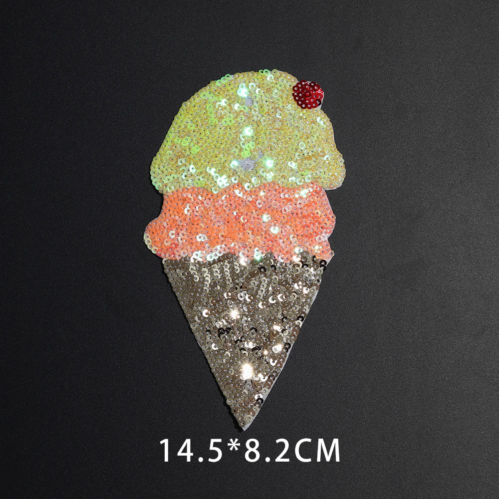 Блестящие нашивки для костюма в виде леденца десерт из мороженого и попкорна