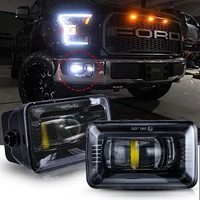 2 pieces auxiliary lamp for 2015 2016 2017 2018 ford f150 projector led fog light replacement clear lens 5500k for ford f150