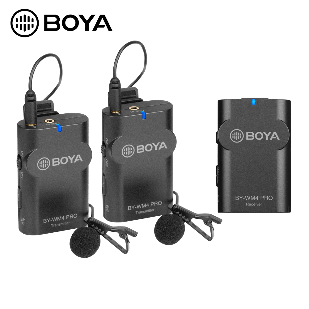 BOYA BY WM4 Pro K2 двухканальный цифровой 2 4G беспроводной микрофон система для iPhone Android