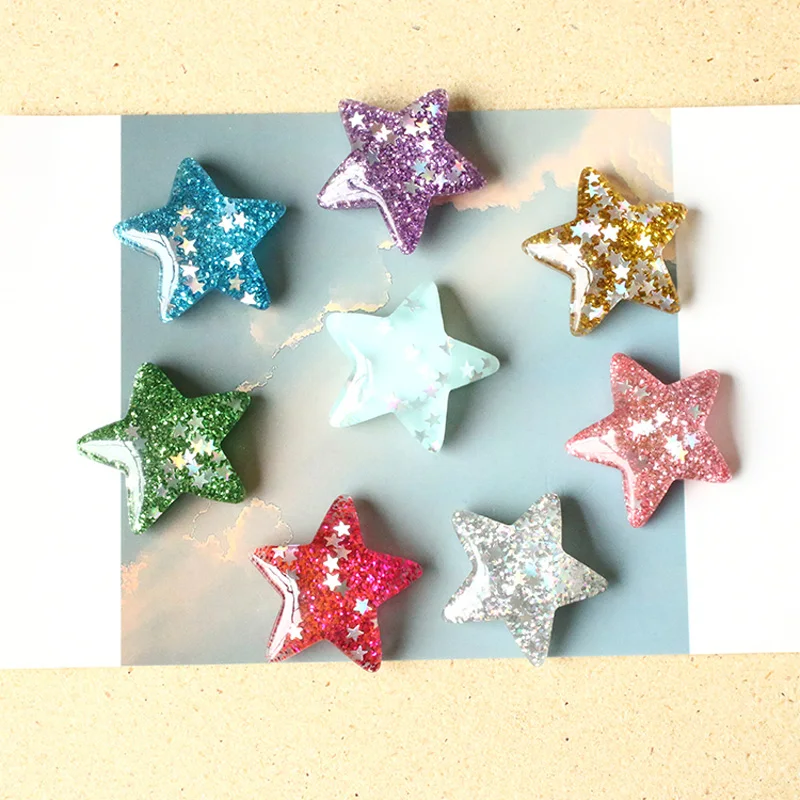 Милые Креативные наклейки Qiyue с блестками и пятиконечными звездами из смолы для
