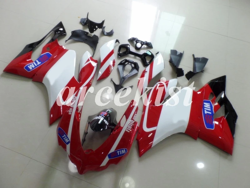 

Новый комплект обтекателей для литьевой пресс-формы ABS для Ducati 899 1199 panigale 1199S 2012 2013 2014 12 13 14 15, красно-белый на заказ