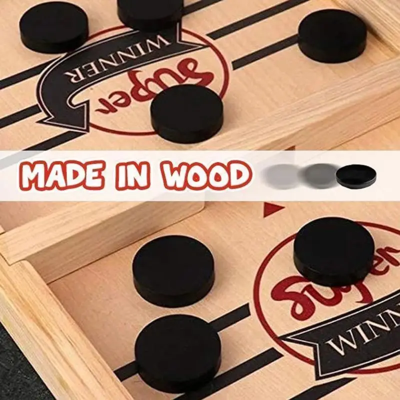 

Head-to-Head Wooden Desktop Hockey Table Game for Kids and Adults, Portable Hockey Game Set for Family Party, Birthday Gift