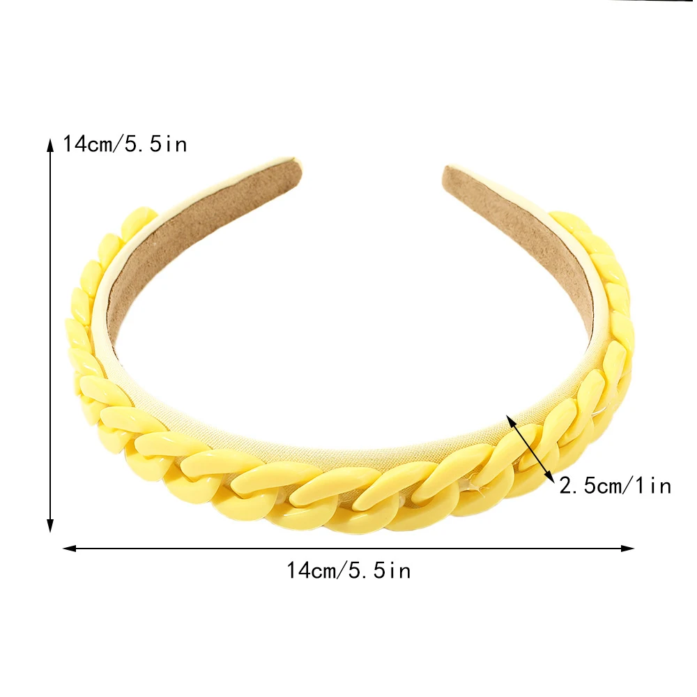 

Vintage Headbands Woman Chain Twist Hair Band Sweet Girls Hair Hoop Headwear Hair Holder Candy Color Hair Styling Accessories
