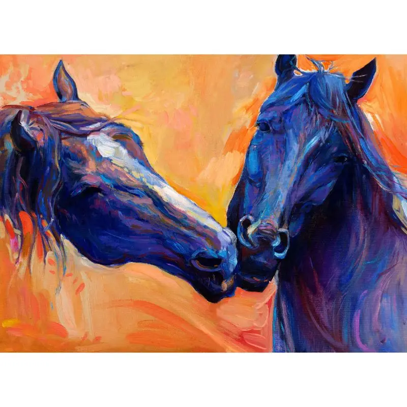 

Anonymous Horses Oil Painting Reproduction Canvas Print 50x70 cm