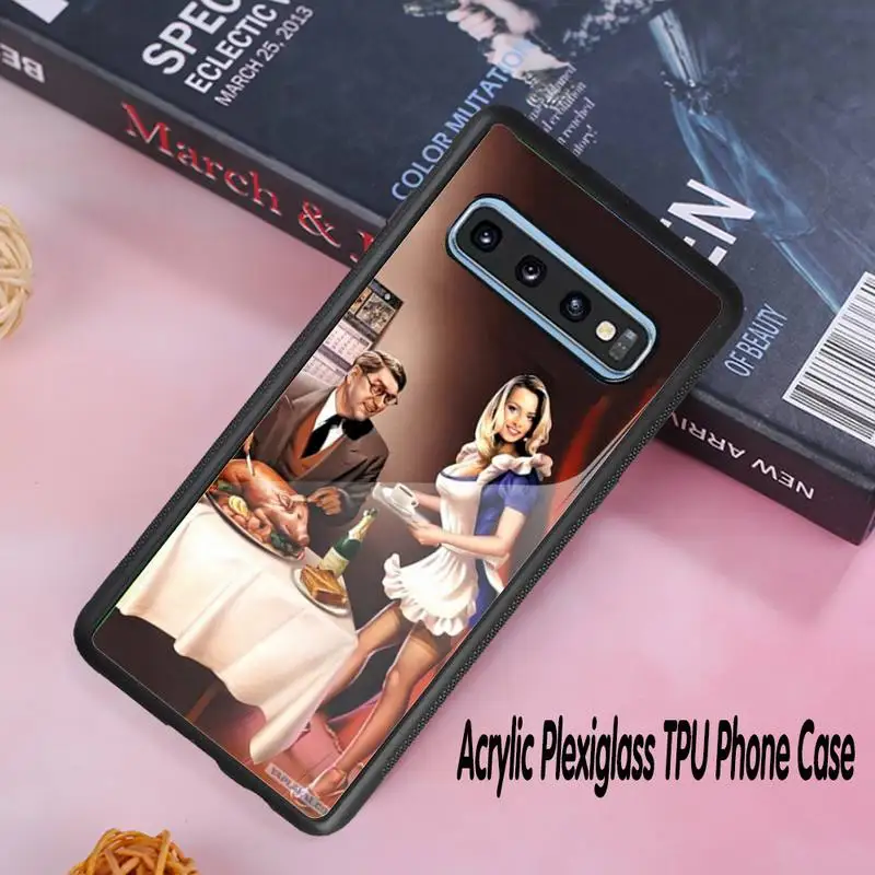 

Retro sexy girl Phone Case Acrylic Plexiglass TPU phone case For Samsung Galaxy S8 S9 S10 s10e S20 PLUS ULTRA S6edge