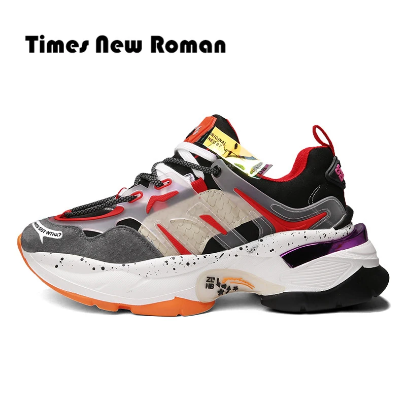 

Times New Roman 2020 Summer Fashion Men's Sneakers Breathable Casual Male Shoes Chunky Sneakers Height Incresasing Man Footwear