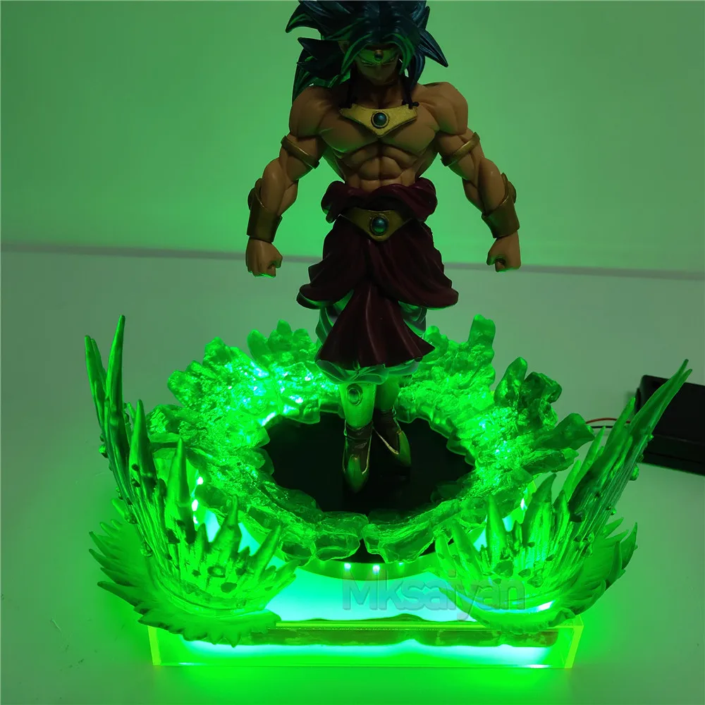Dragon Ball Супер Broly фигурка светодиодный светильник Dragonball Broli ПВХ Модель Зеленый эффект сцены фигурки DBZ Broli игрушки Рождественский подарок