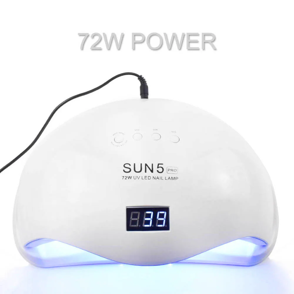 72 Вт светодиодный лак для ногтей УФ лампа сушилка SUN5 PRO всех видов гелей 36 s солнца